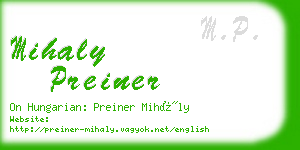 mihaly preiner business card